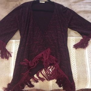 Ruby Red Knit Kamono Sweater