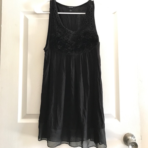 espresso Tops - black tunic with sheer bottom