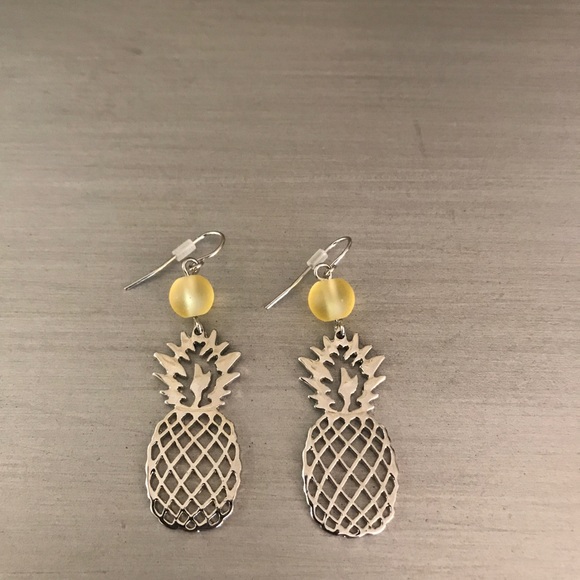 Boutique Jewelry - Silver Yellow Pineapple Earrings