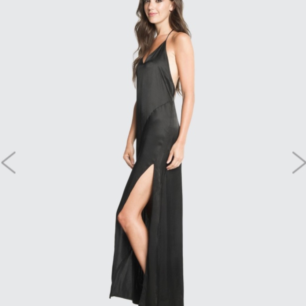 (Dolce Vita) Black Silky Halter Gown NWOT