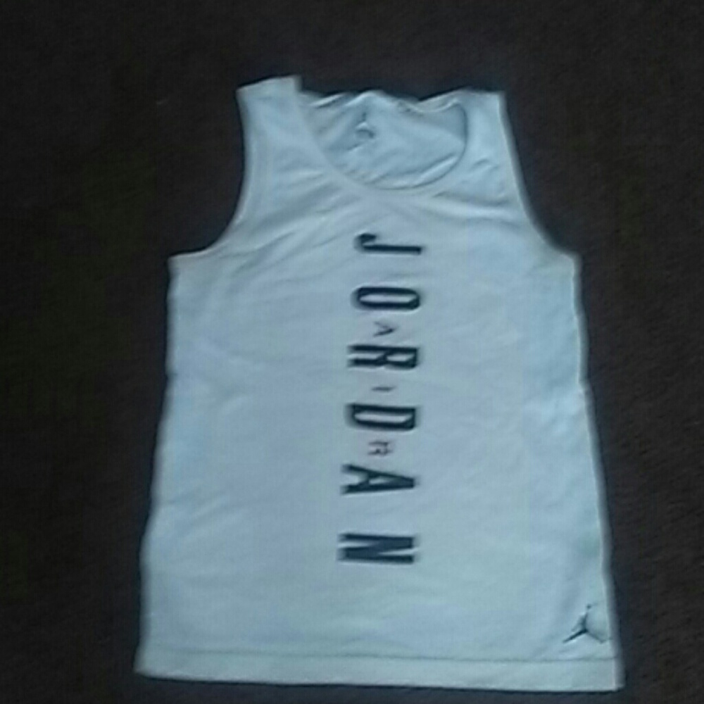 White and black jordan Tank top