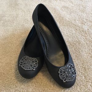 😻Laura Ashley Flats Black/Pewter😻