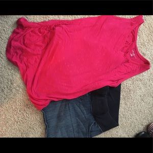 Maternity tank top and shorts