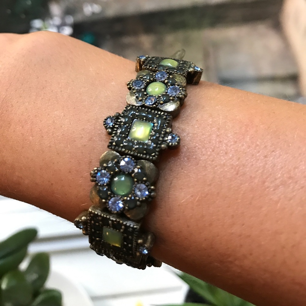 Alexia Crawford Green and Blue Gem Bracelet