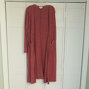 Lularoe - XL Sarah Cardigan Cranberry ribbed