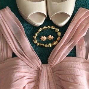 Pink Short Formal Chiffon Dress