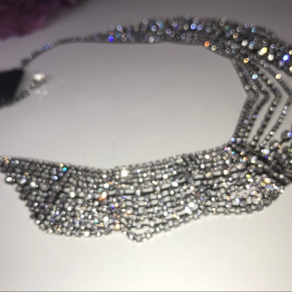 SALE Unique Statement Bridal Crystal Necklace - Picture 7 of 8