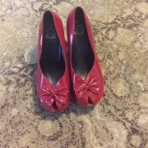 Red bow heels