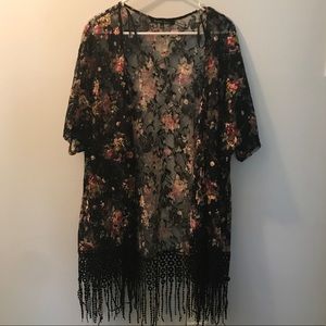 Fringed Kimono Cardigan.