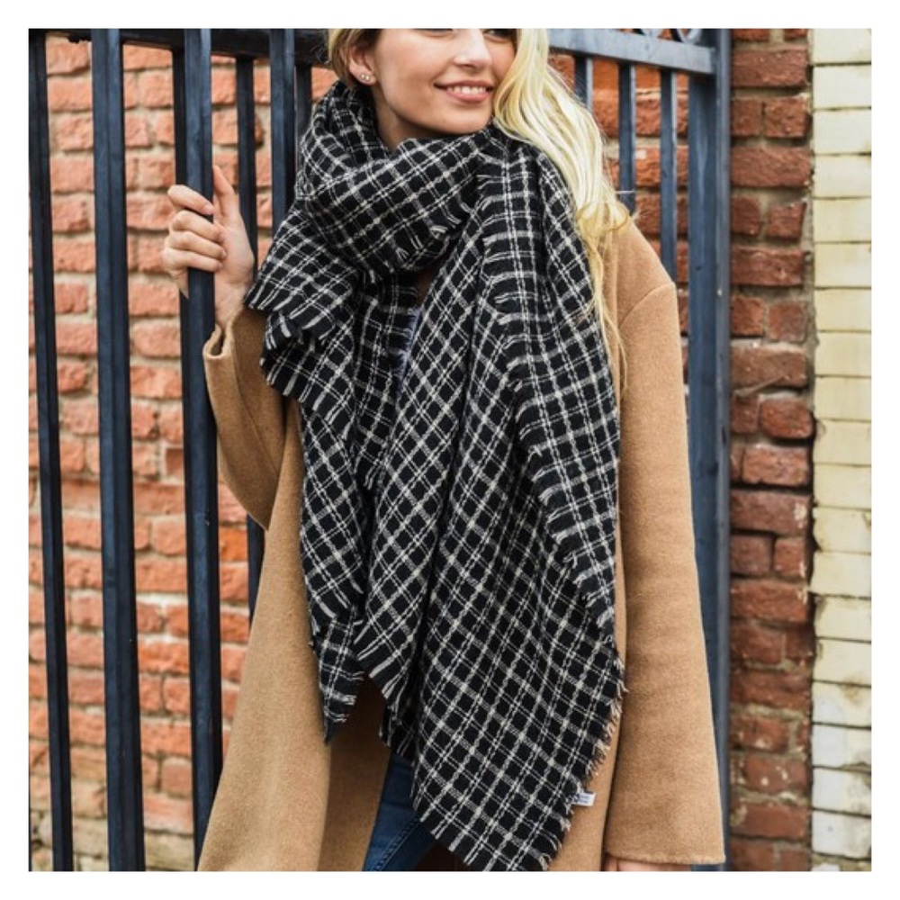 Plaid Blanket Scarf - Picture 2 of 4