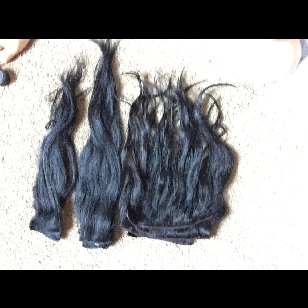 Black human hair extensions 14-18 inches