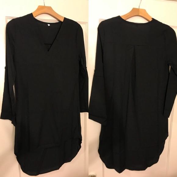 🆕 Chiffon Long Sleeve High-Low Casual Dress - Picture 4 of 4