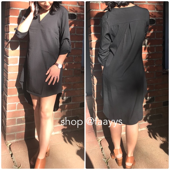 🆕 Chiffon Long Sleeve High-Low Casual Dress - Picture 3 of 4