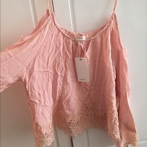 Peach off shoulder top