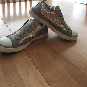 Authentic Ugg silver sparkle shoes