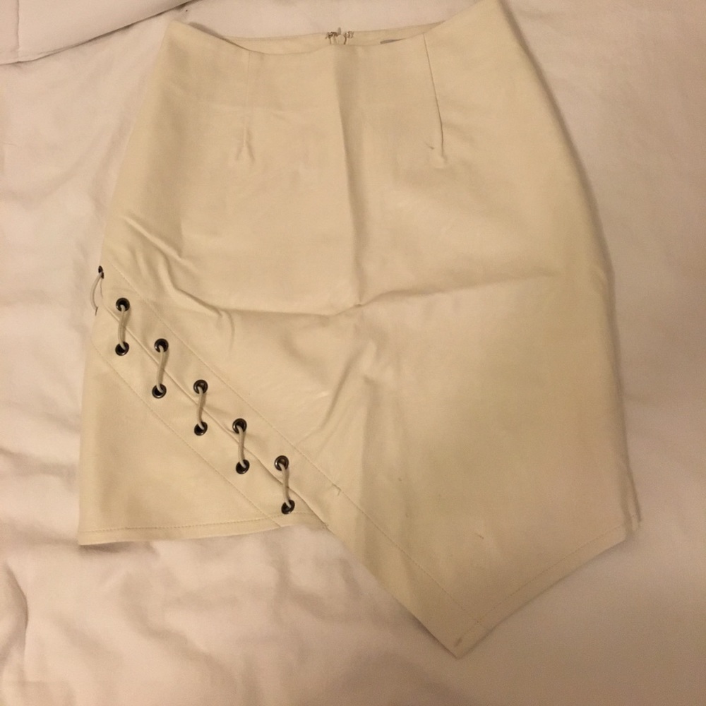 leather asymmetrical skirt
