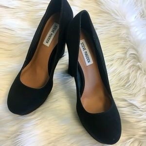 Steve Madden Black Suede Chunky Platform Heel
