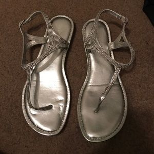 Silver Rhinestone Sandals