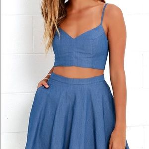 Blue Chambray Two-Piece Dress