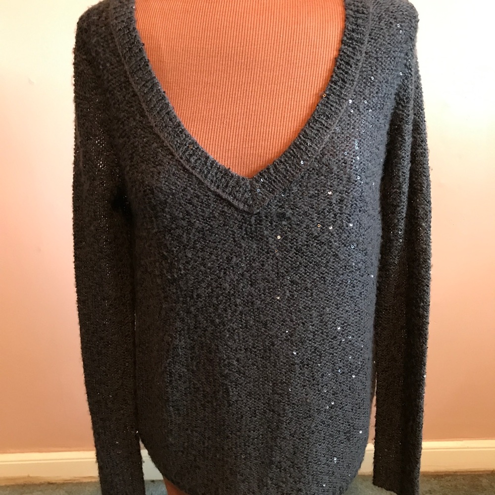 Sheer/open back American Eagle sequin sweater.