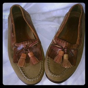Johnston and Murphy brown leather tassel loafers