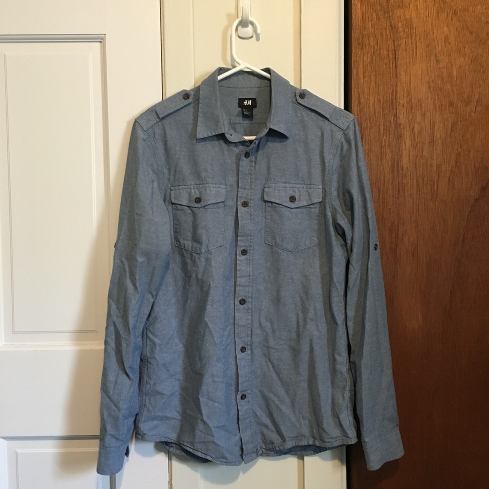 H&M Indigo Button Down Shirt