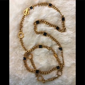 St John  "After Five" black and gold chain belt
