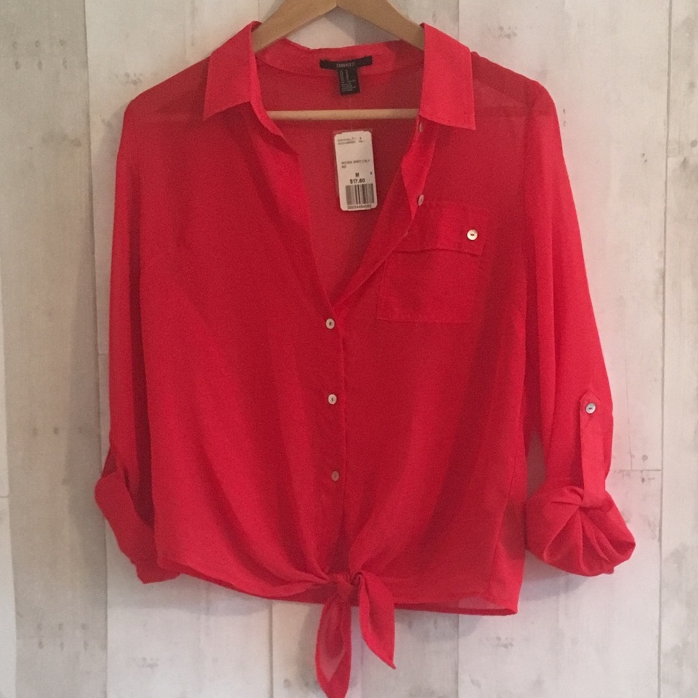 Red Forever 21 top with knot