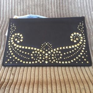 Michael Kors Rhea LG Sudded Chocolate Zip Clutch