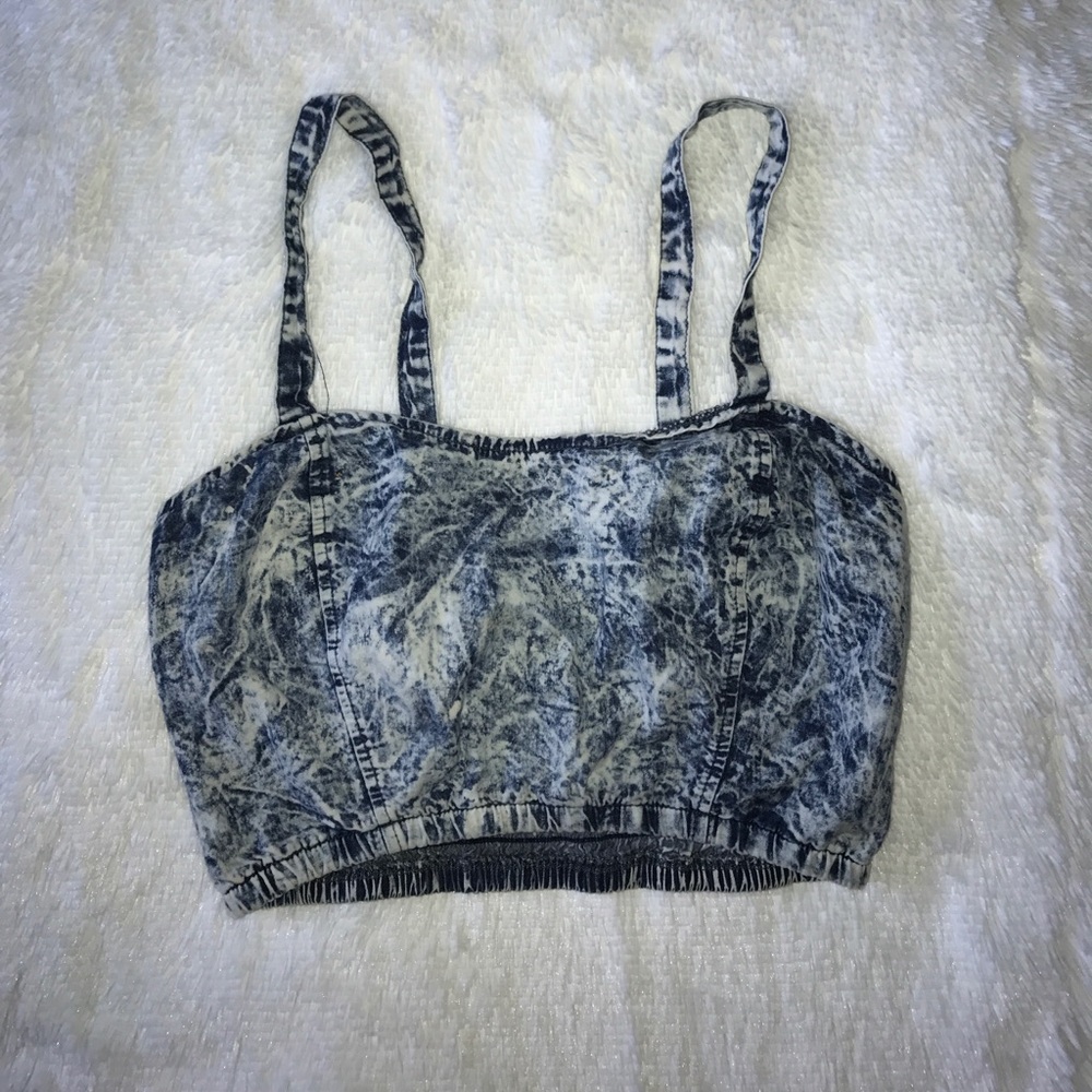 Acid wash bra top