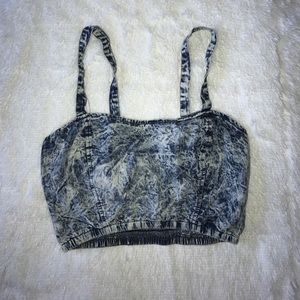 Acid wash bra top
