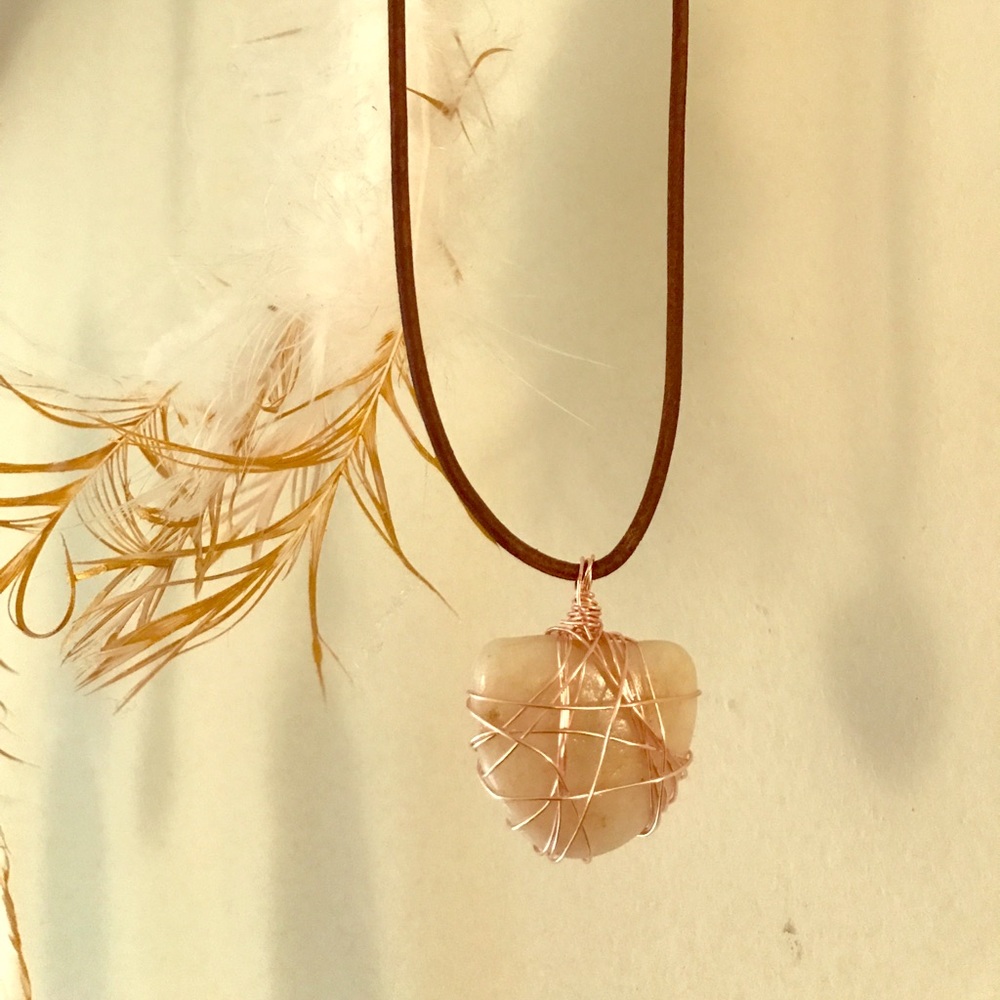 Gypsy Warrior Rose Gold Wrapped Necklace