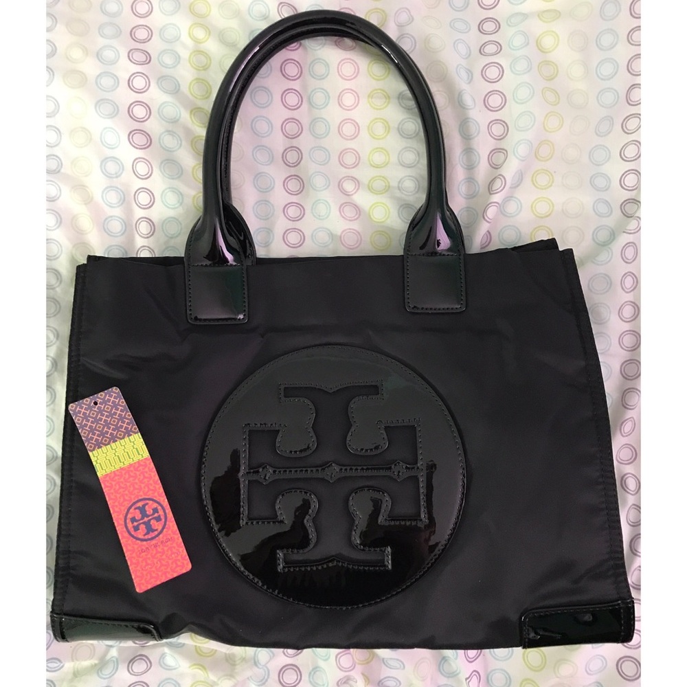 Tory Burch Large Ella Nylon Tote—Black