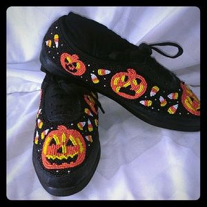 Colorwerks beaded Halloween candy corn shoes