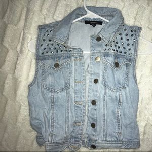 Studded Jean Vest