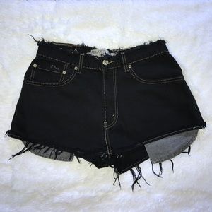 Cut off black Levi's jean shorts