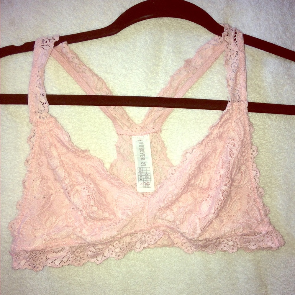 Pink Lacey racerback bralette