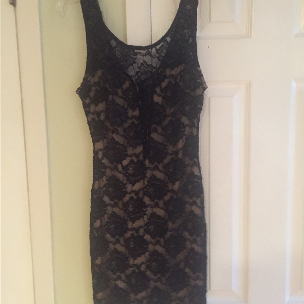 lace over nude dress