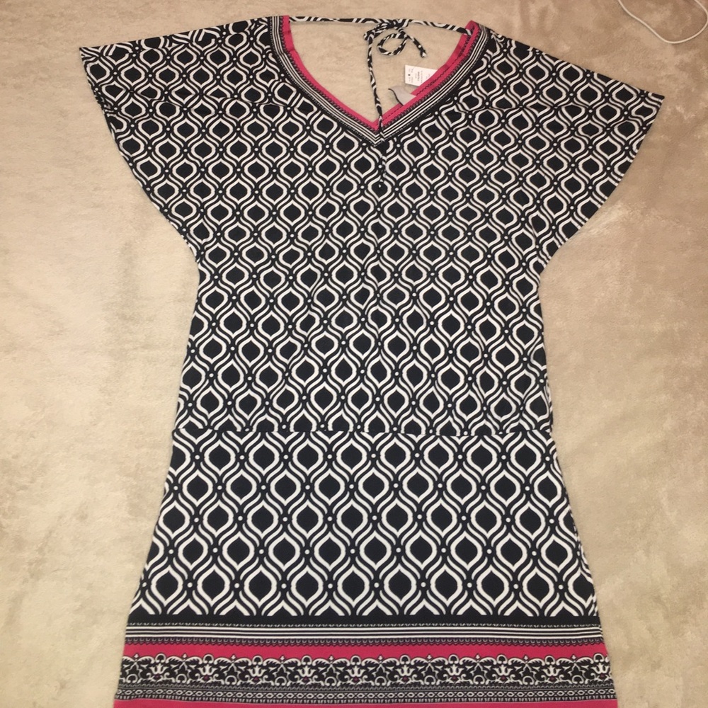 Pink and black blouse