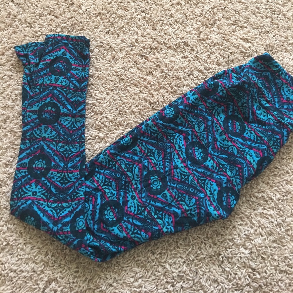 Teal and Blue OS Lularoe Leggings
