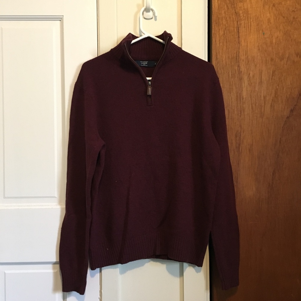 J.Crew Maroon Quarter Zip Sweater