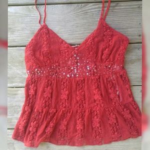 Sexy and cute red lace cami sz Med