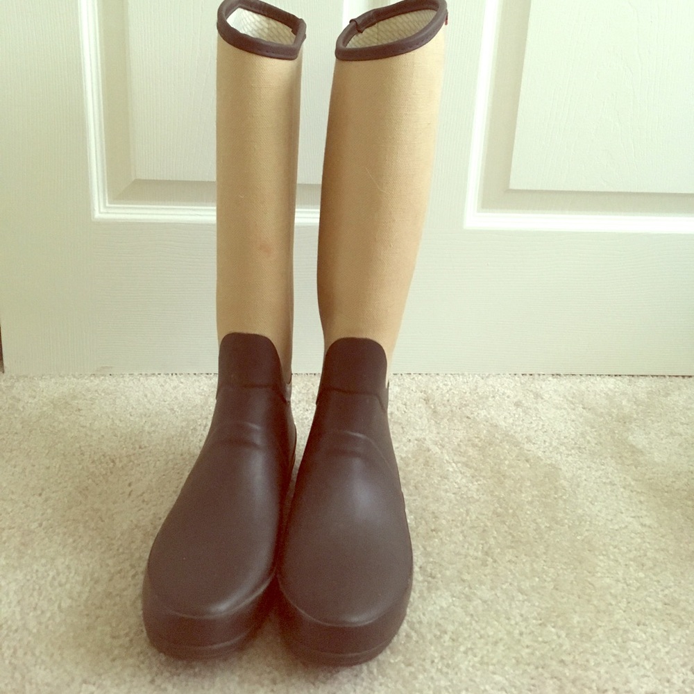 Hunter Size 9 Beige/Brown Rain Boots