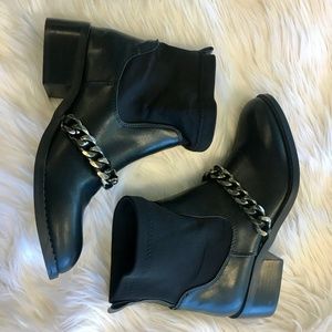 Black Booties with Gunmetal Chain