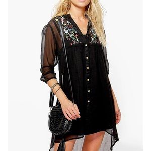 embroidered shirt dress