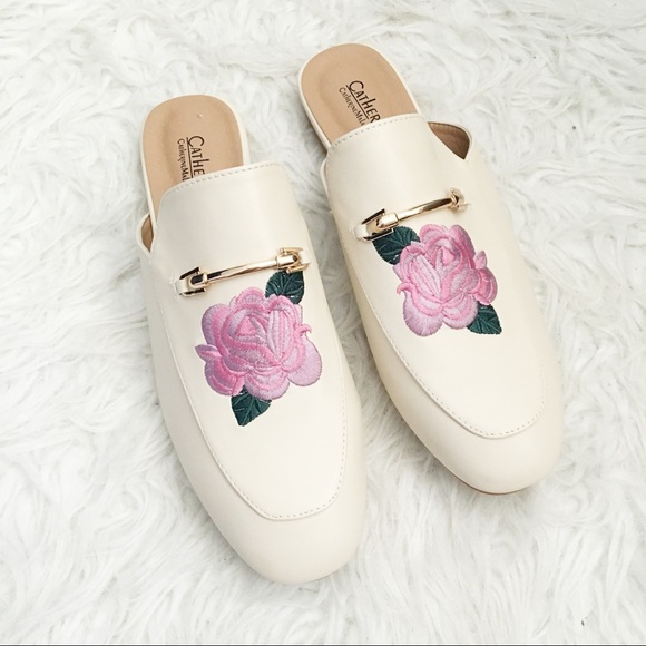 Floral Cream Slip Ons "Pika" by Catherine Malandri - Picture 2 of 4