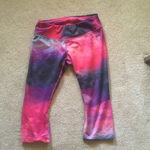 Reebok size large galaxy print workout capris