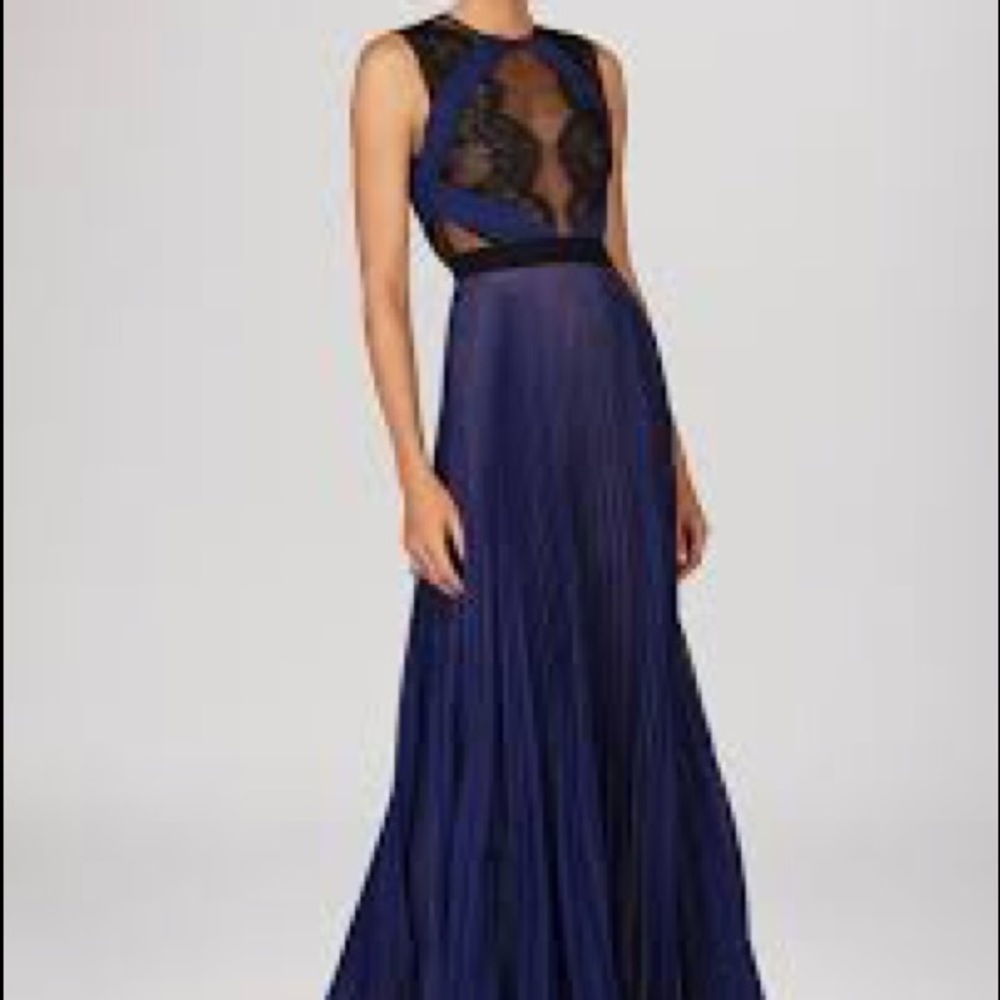 BCBGMAXAZRIA: Gown - Lace Bodice & Pleated Skirt