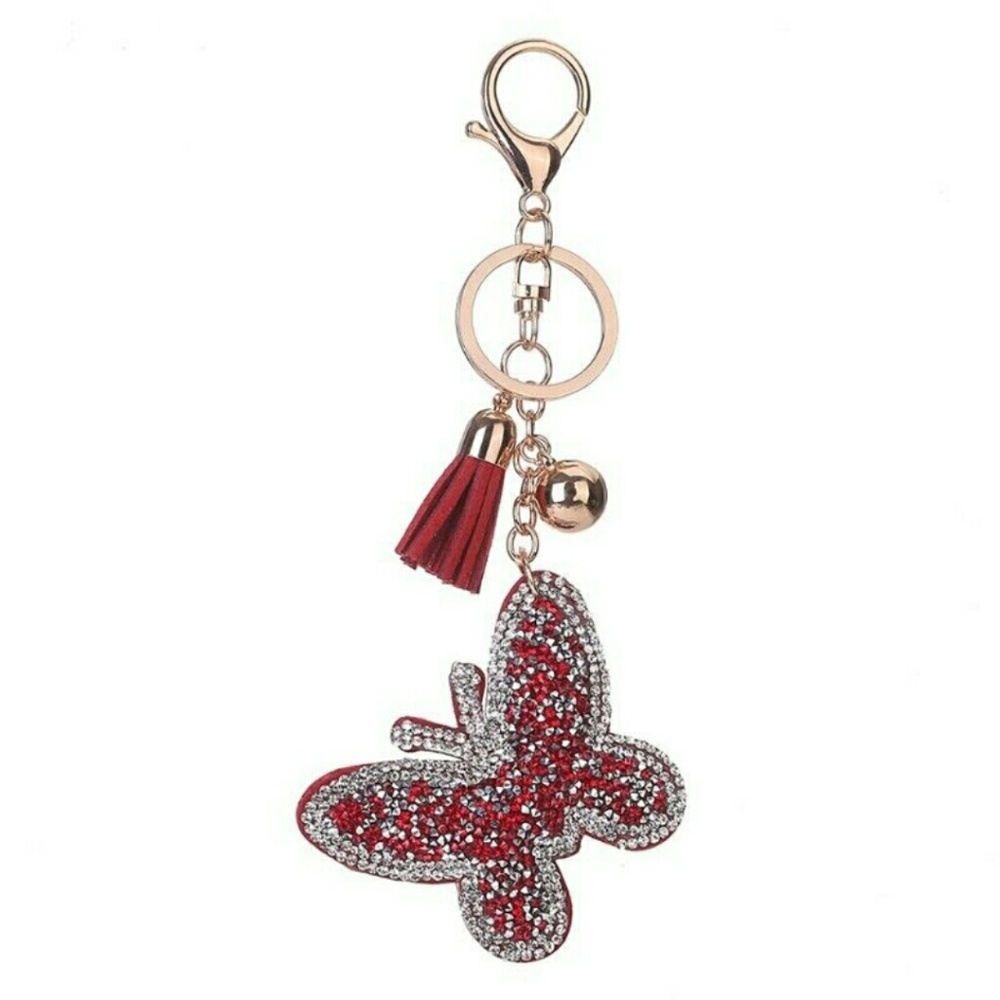 Beautiful sparkling butterfly bag charm / key chai - Picture 1 of 4
