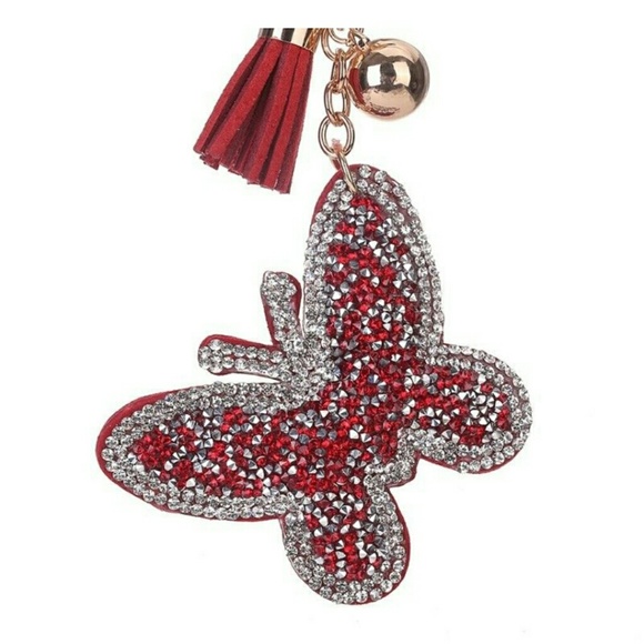 Beautiful sparkling butterfly bag charm / key chai - Picture 2 of 4